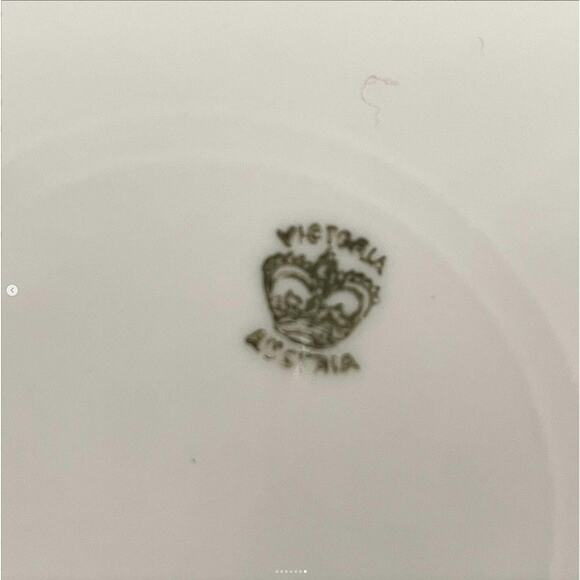 Antique Porcelain Cabinet Plate Flow Blue Hand Painted Cherub Kaufmann Austria - Picture 7 of 7